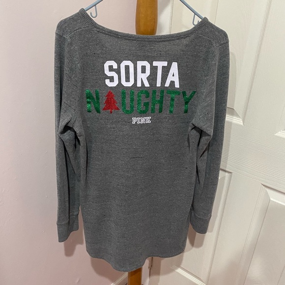 NWOT VS Pink Holiday Themed Sleep Shirt - Picture 6 of 8